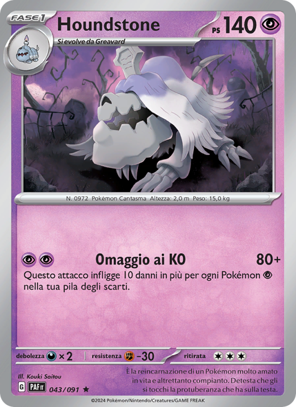 Houndstone 043/245 — Destino di Paldea (Italian Pokémon TCG card)