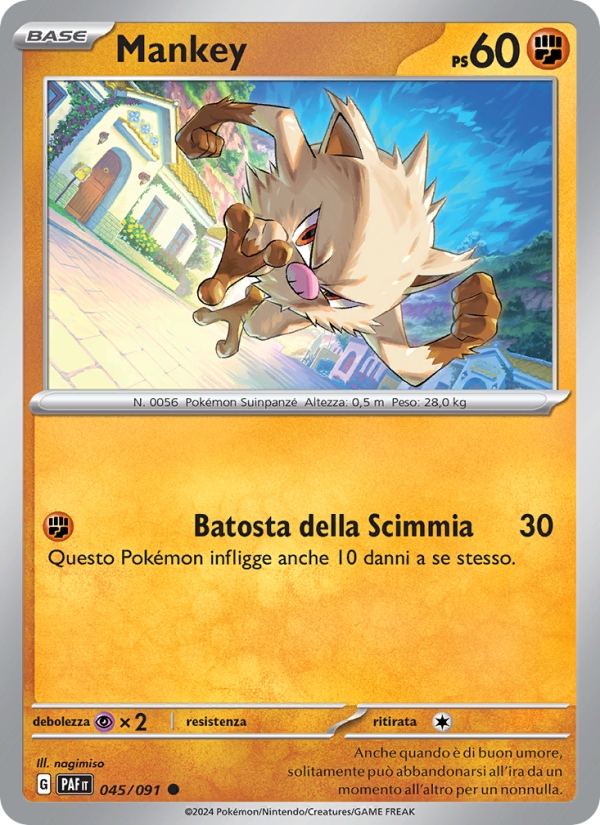Mankey 045/245 — Destino di Paldea (Italian Pokémon TCG card)