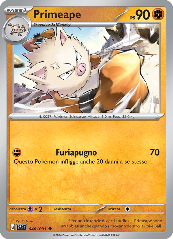 Primeape 046/245 — Destino di Paldea (Italian Pokémon TCG card)