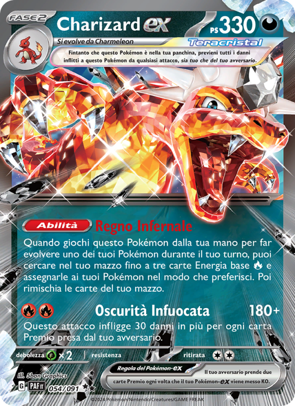 Charizard-ex 054/245 — Destino di Paldea (Italian Pokémon TCG card)
