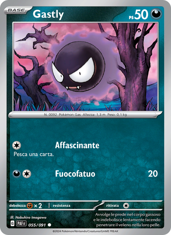 Gastly 055/245 — Destino di Paldea (Italian Pokémon TCG card)