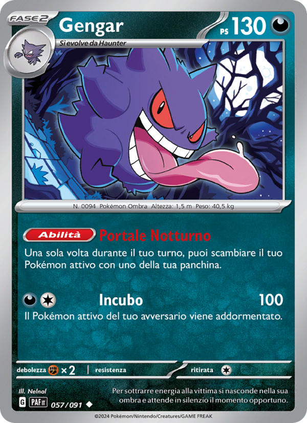 Gengar 057/245 — Destino di Paldea (Italian Pokémon TCG card)