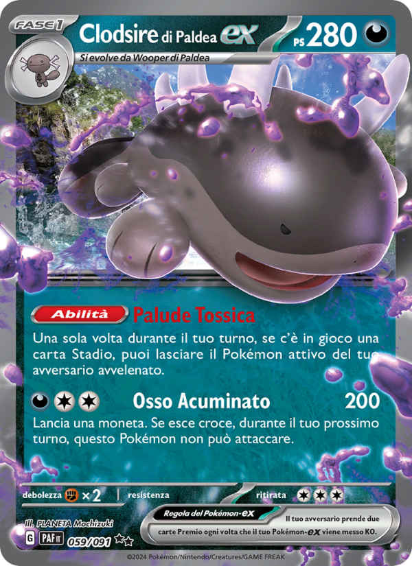 Clodsire di Paldea-ex 059/245 — Destino di Paldea (Italian Pokémon TCG card)