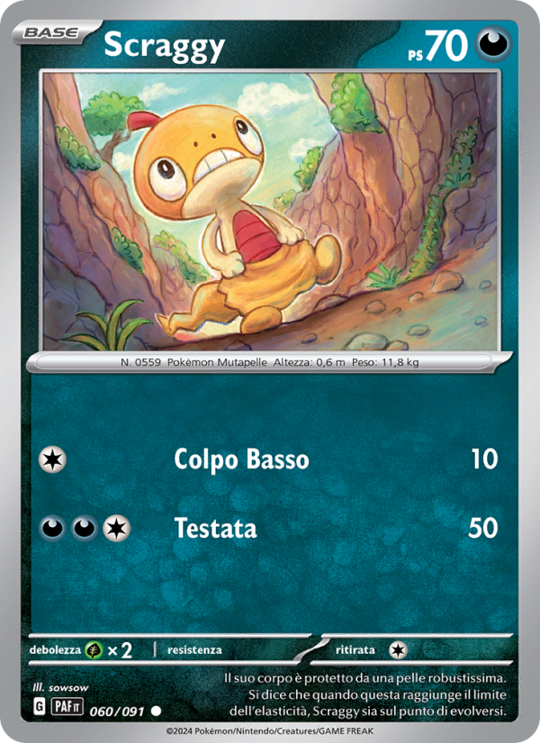 Scraggy 060/245 — Destino di Paldea (Italian Pokémon TCG card)