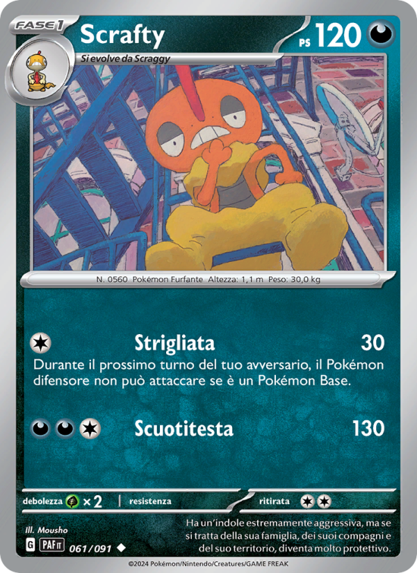 Scrafty 061/245 — Destino di Paldea (Italian Pokémon TCG card)