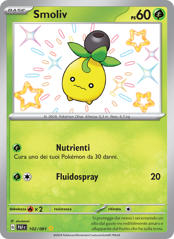 Smoliv 102/245 — Destino di Paldea (Italian Pokémon TCG card)