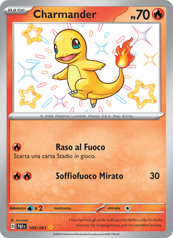 Charmander 109/245 — Destino di Paldea (Italian Pokémon TCG card)