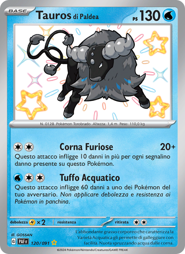 Tauros di Paldea 120/245 — Destino di Paldea (Italian Pokémon TCG card)