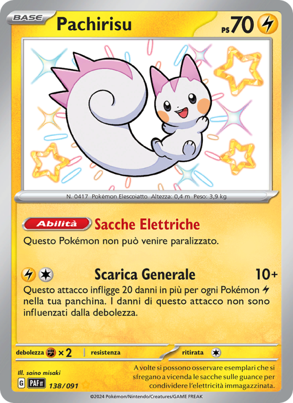 Pachirisu 138/245 — Destino di Paldea (Italian Pokémon TCG card)
