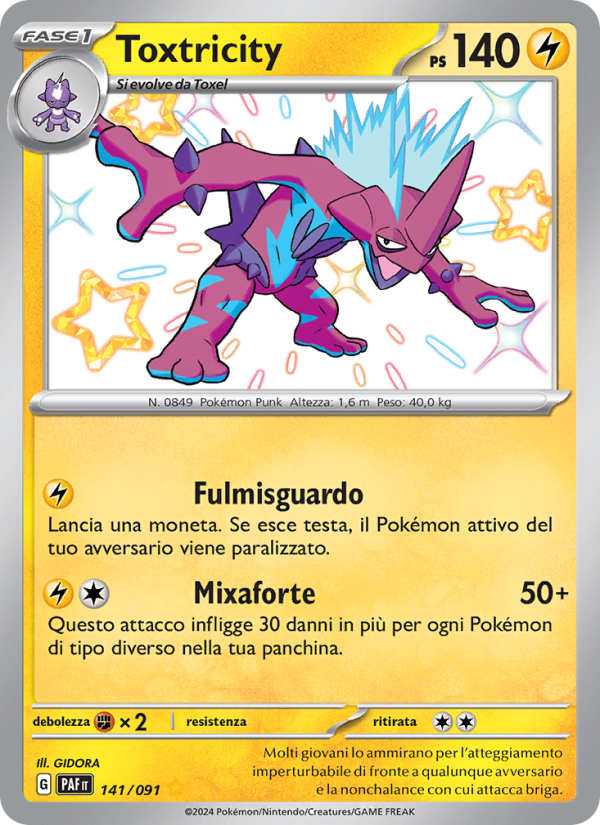 Toxtricity 141/245 — Destino di Paldea (Italian Pokémon TCG card)