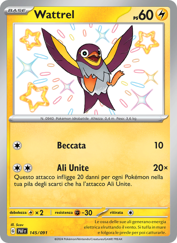 Wattrel 145/245 — Destino di Paldea (Italian Pokémon TCG card)