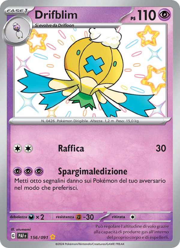 Drifblim 156/245 — Destino di Paldea (Italian Pokémon TCG card)
