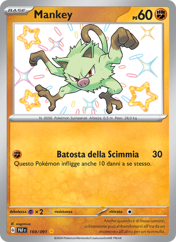 Mankey 169/245 — Destino di Paldea (Italian Pokémon TCG card)