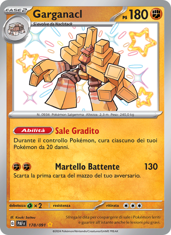 Garganacl 178/245 — Destino di Paldea (Italian Pokémon TCG card)