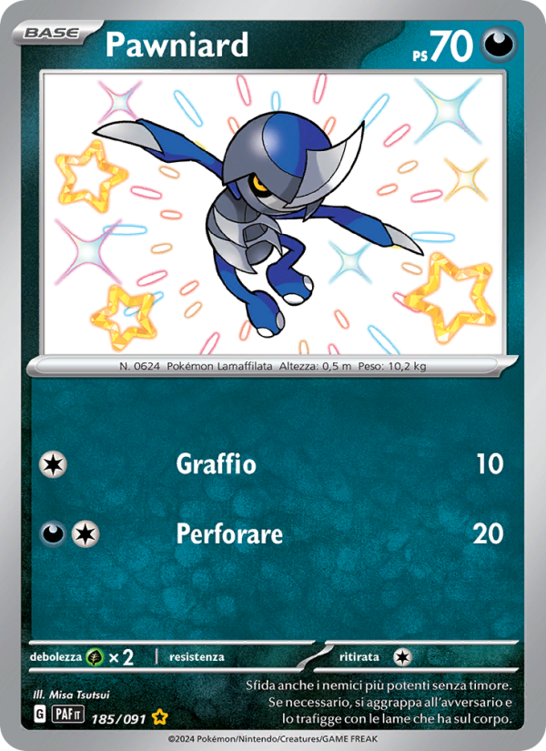 Pawniard 185/245 — Destino di Paldea (Italian Pokémon TCG card)