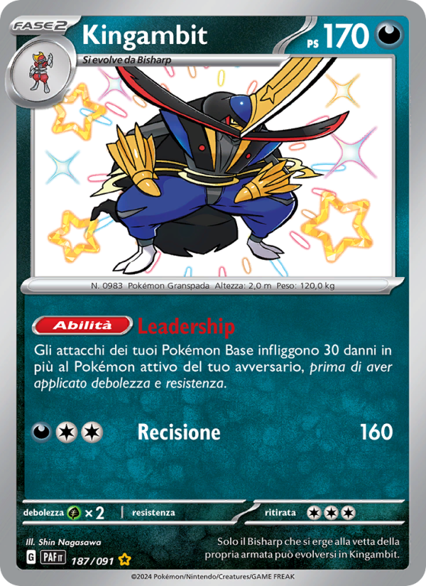Kingambit 187/245 — Destino di Paldea (Italian Pokémon TCG card)