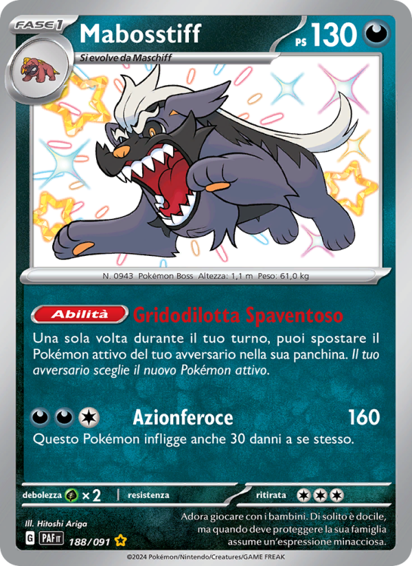 Mabosstiff 188/245 — Destino di Paldea (Italian Pokémon TCG card)