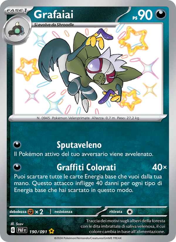 Grafaiai 190/245 — Destino di Paldea (Italian Pokémon TCG card)