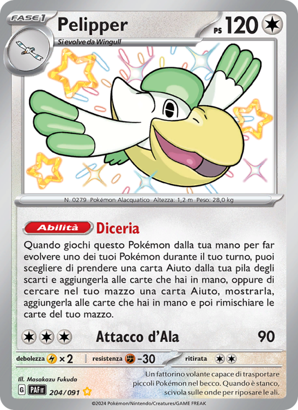 Pelipper 204/245 — Destino di Paldea (Italian Pokémon TCG card)