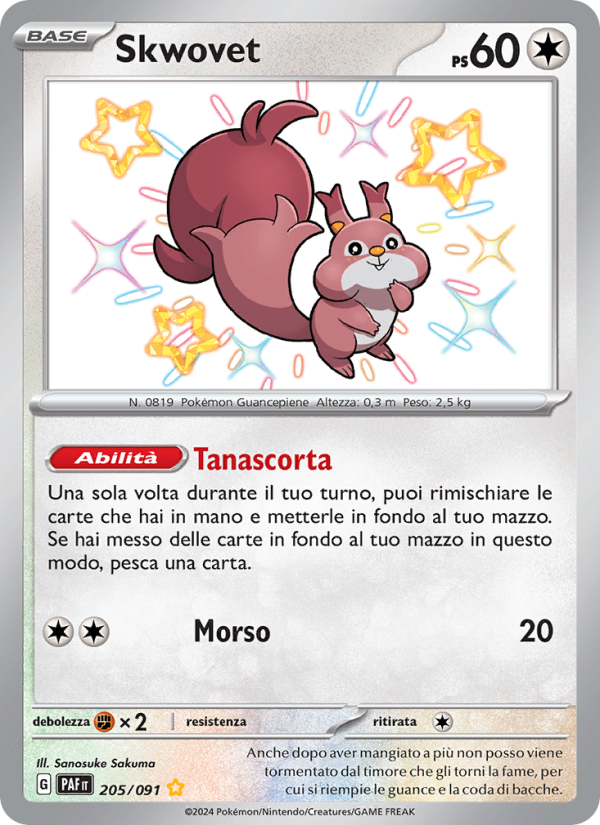 Skwovet 205/245 — Destino di Paldea (Italian Pokémon TCG card)