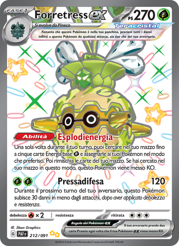 Forretress-ex 212/245 — Destino di Paldea (Italian Pokémon TCG card)