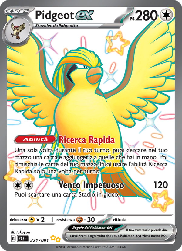 Pidgeot-ex 221/245 — Destino di Paldea (Italian Pokémon TCG card)