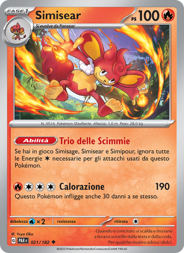 Simisear 021/266 — Paradosso Temporale (Italian Pokémon TCG card)