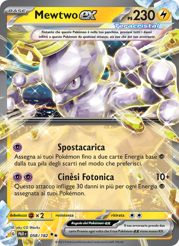Mewtwo-ex 058/266 — Paradosso Temporale (Italian Pokémon TCG card)