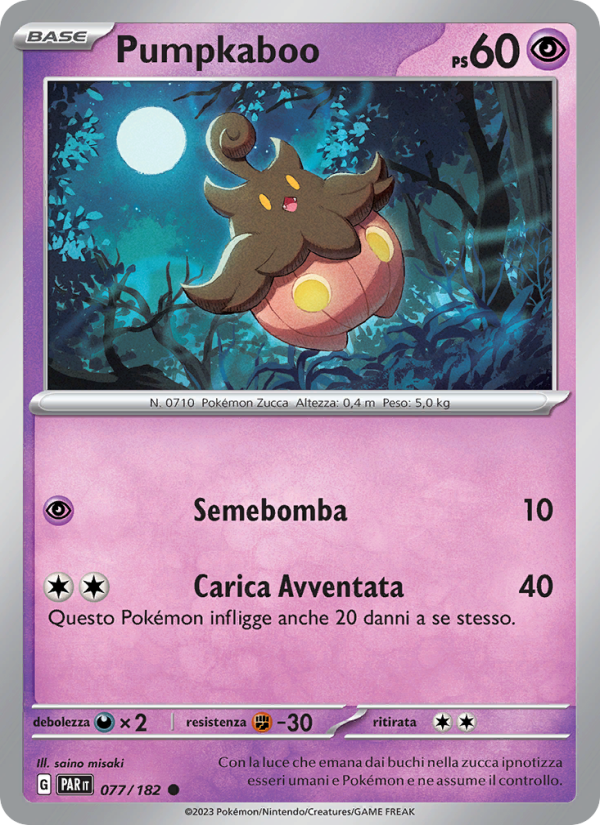 Pumpkaboo 077/266 — Paradosso Temporale (Italian Pokémon TCG card)