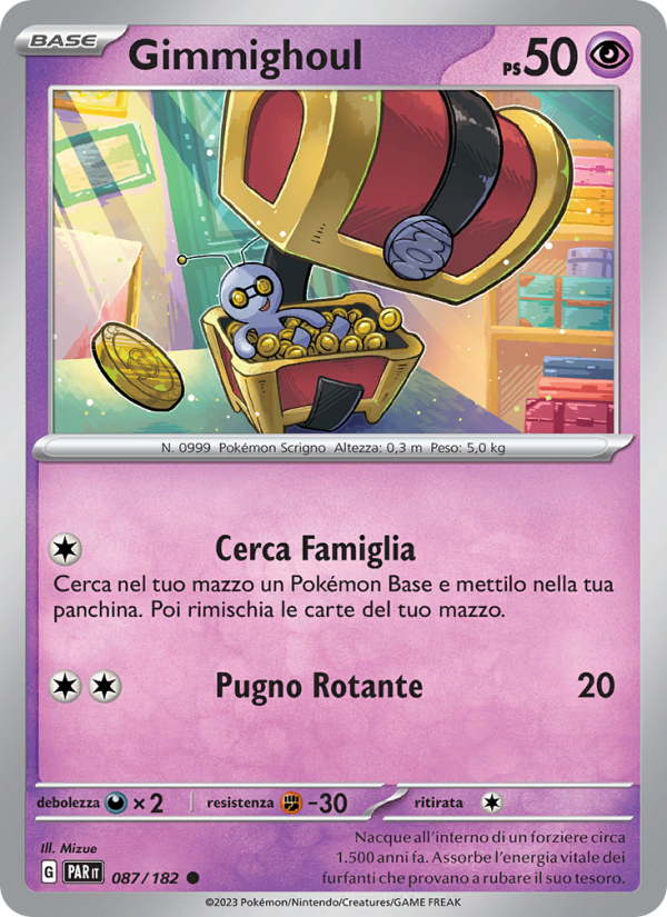Gimmighoul 087/266 — Paradosso Temporale (Italian Pokémon TCG card)