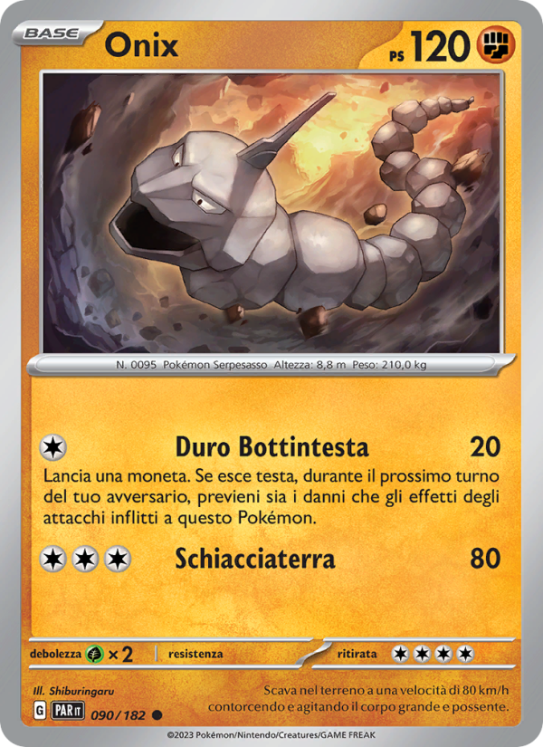 Onix 090/266 — Paradosso Temporale (Italian Pokémon TCG card)