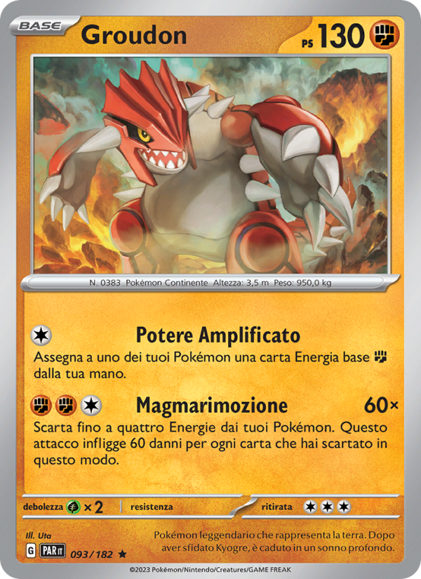 Groudon 093/266 — Paradosso Temporale (Italian Pokémon TCG card)