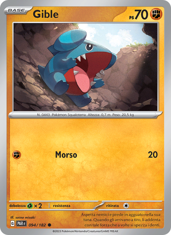 Gible 094/266 — Paradosso Temporale (Italian Pokémon TCG card)