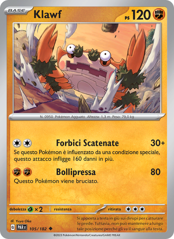 Klawf 105/266 — Paradosso Temporale (Italian Pokémon TCG card)