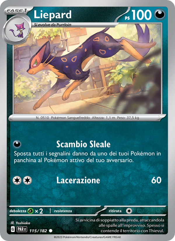 Liepard 115/266 — Paradosso Temporale (Italian Pokémon TCG card)