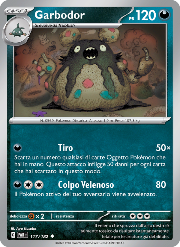 Garbodor 117/266 — Paradosso Temporale (Italian Pokémon TCG card)