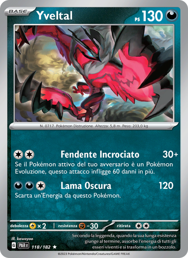 Yveltal 118/266 — Paradosso Temporale (Italian Pokémon TCG card)