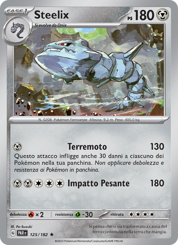 Steelix 125/266 — Paradosso Temporale (Italian Pokémon TCG card)