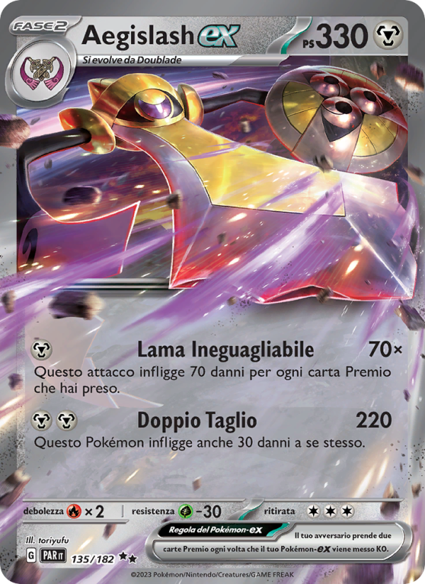 Aegislash-ex 135/266 — Paradosso Temporale (Italian Pokémon TCG card)