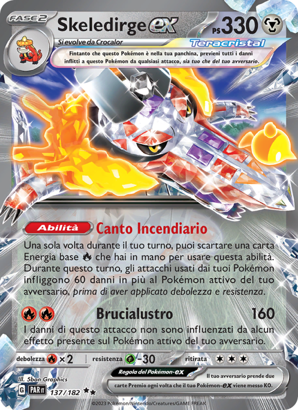 Skeledirge-ex 137/266 — Paradosso Temporale (Italian Pokémon TCG card)