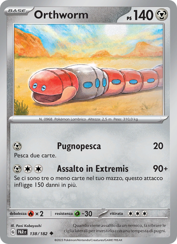 Orthworm 138/266 — Paradosso Temporale (Italian Pokémon TCG card)