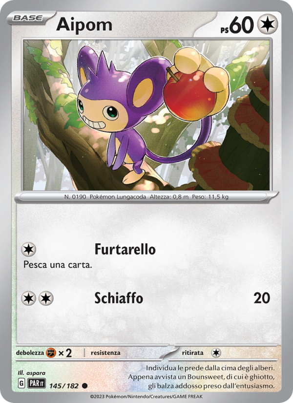 Aipom 145/266 — Paradosso Temporale (Italian Pokémon TCG card)