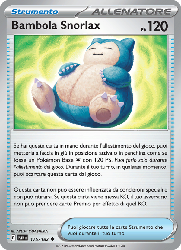 Bambola Snorlax 175/266 — Paradosso Temporale (Italian Pokémon TCG card)