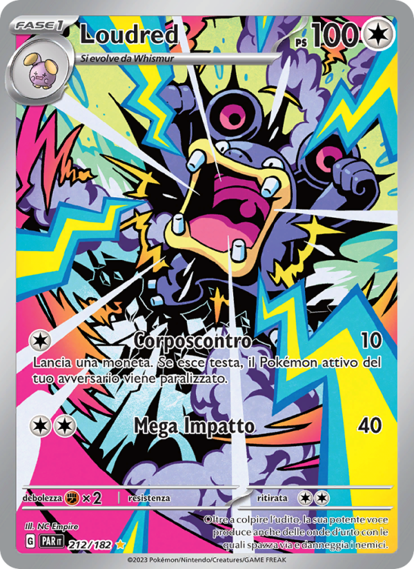Loudred 212/266 — Paradox Rift (Italian Pokémon TCG card)