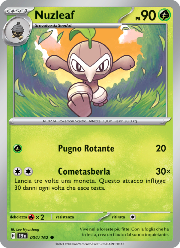 Nuzleaf 004/218 — Cronoforze (Italian Pokémon TCG card)