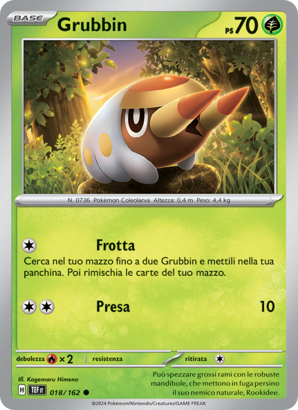 Grubbin 018/218 — Cronoforze (Italian Pokémon TCG card)