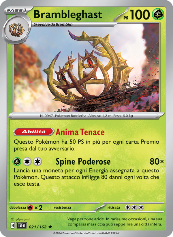 Brambleghast 021/218 — Cronoforze (Italian Pokémon TCG card)