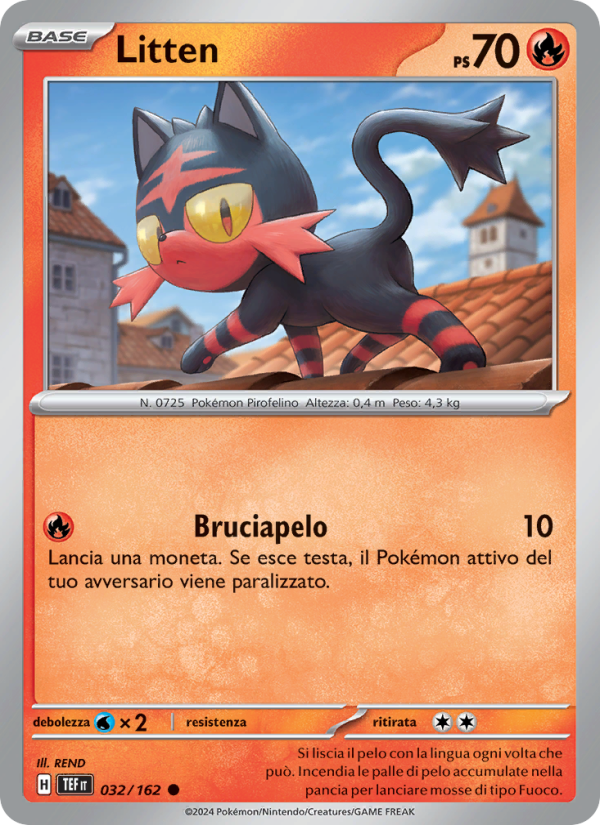 Litten 032/218 — Cronoforze (Italian Pokémon TCG card)