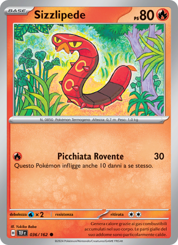 Sizzlipede 036/218 — Cronoforze (Italian Pokémon TCG card)