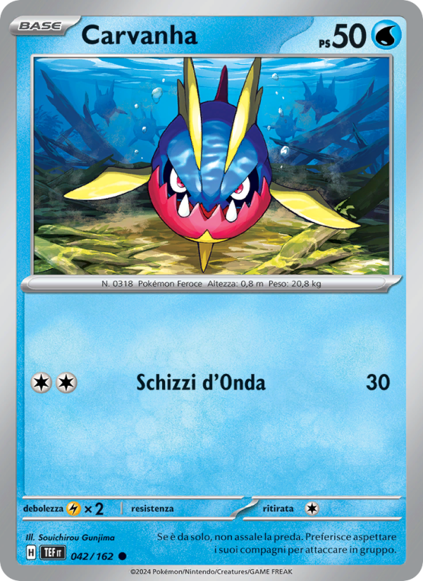 Carvanha 042/218 — Cronoforze (Italian Pokémon TCG card)